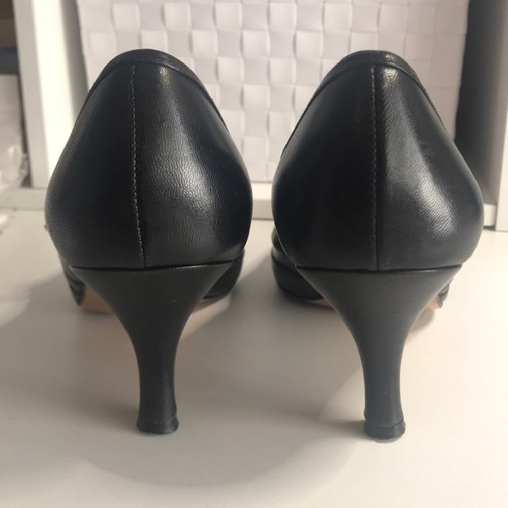 Amalfi black leather heels, vintage, size 7 - Picture 5 of 6